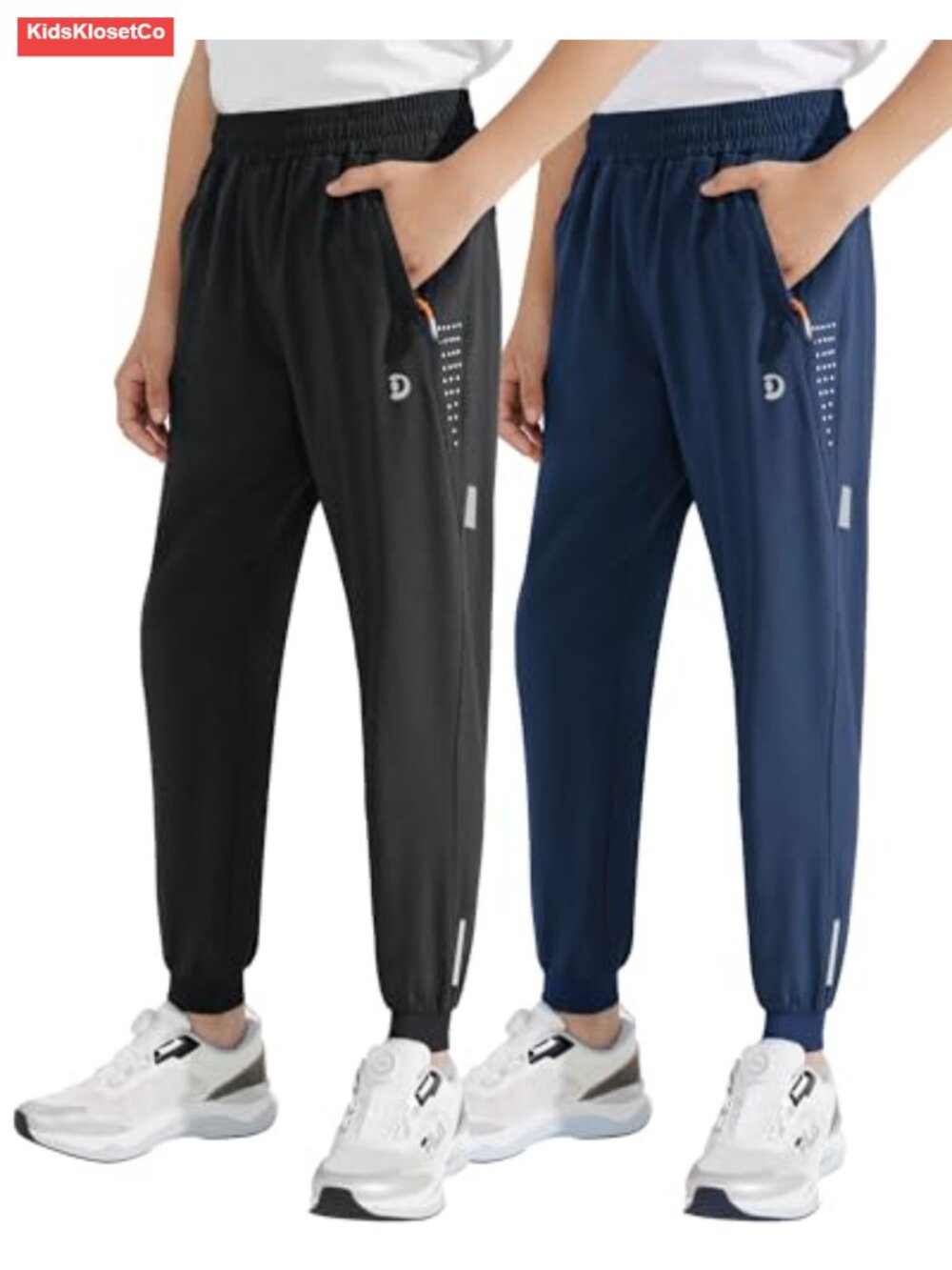 Boys Lightweight Quick Dry Hiking Jogger Pants with Zipper Pockets